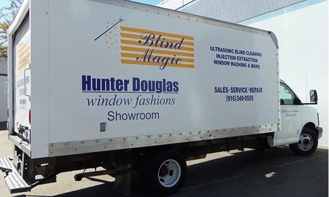 Blind Magic Hunter Douglas truck